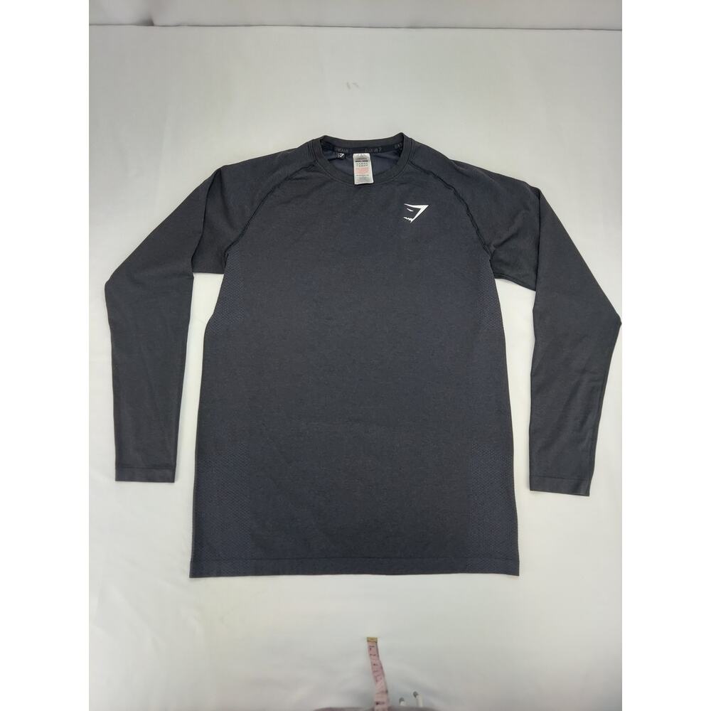 Gymshark Women's Athleisure Yoga Crew Neck Black Long Sleeve Seamless Shirt XL
